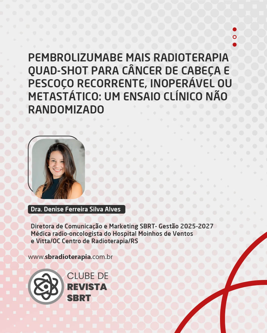 Pembrolizumabe mais radioterapia QUAD-SHOT para câncer de cabeça e pescoço recorrente, inoperável ou metastático
